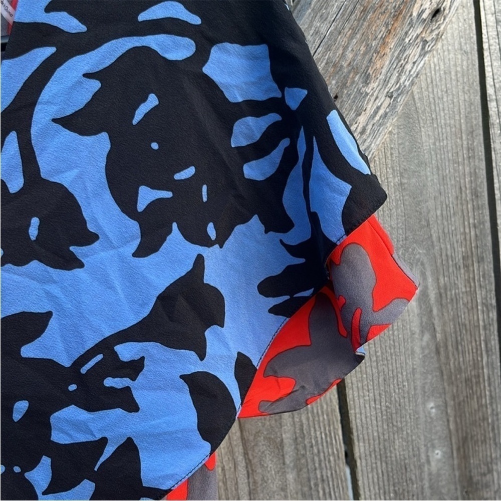 EUC Diane Von Furstenberg Silk Multi Pattern Ruffle Front Dress Sz XS Rtl. $528 - Picture 11 of 13